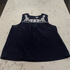 J Crew Factory navy and white linen tank size 14
